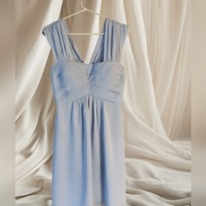BCBGMaxAzria Light Blue Pleated Empire Waist Dress
